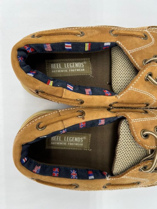 Reel Legends Catamaran Leather Slip-On Men Boat Shoes Size 9.5M main image 4